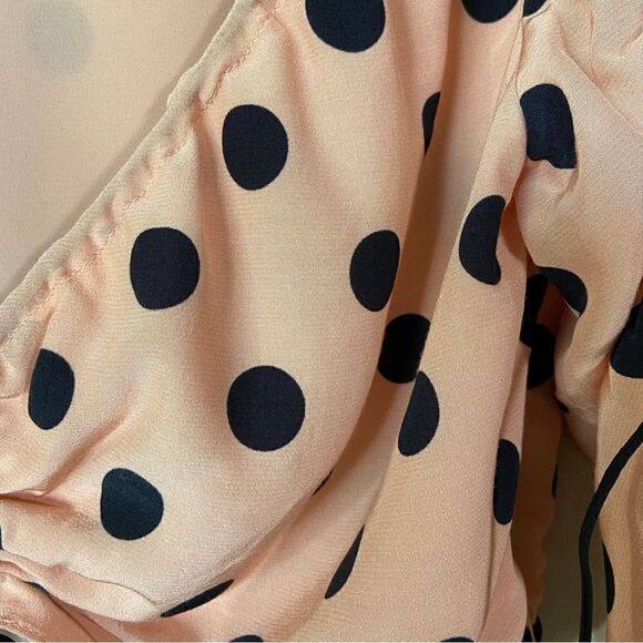 For Love and Lemons Ruched Pink Crop Top Polka Dot Size S - Picture 7 of 8